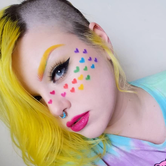 @mermaidmhairimakeup Rainbow freskles, pride makeup looks