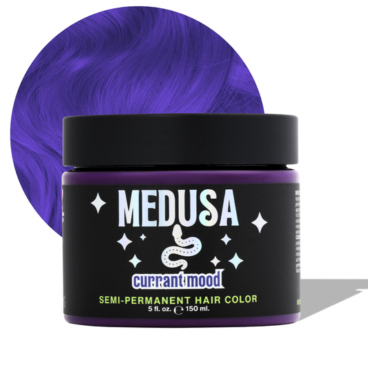 Medusa hair dye blue purple currant mood