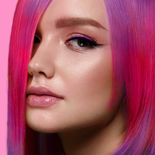 Model wearing cheek blush