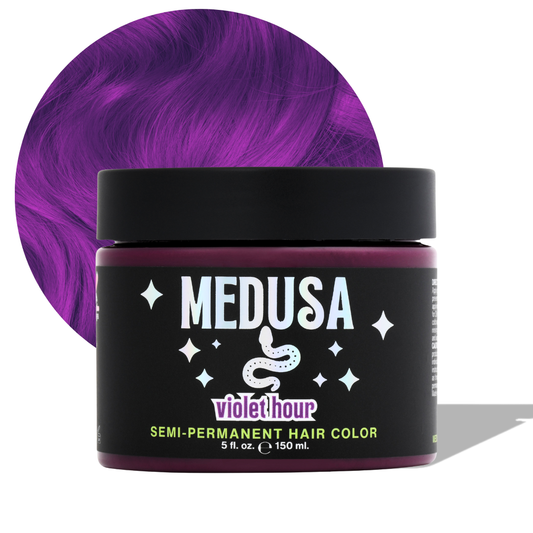 Medusa hair dye purple pink violet hour