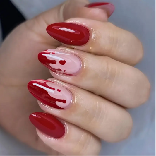 24 Piece Press-on Nails - Vamp Red Blood
