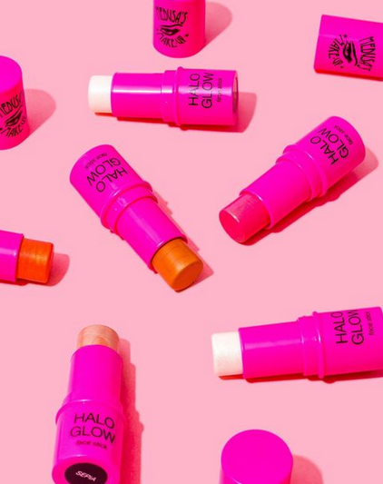 Pink halo glow balm stick makeup