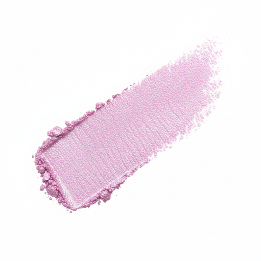 Pink makeup swatch on a white background