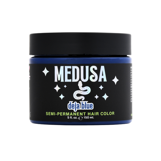 Medusa Semi-Permanent Hair Dye in Deep Cobalt Blue – Vibrant Vegan Hair Color - Deja Blue - 5 oz jar