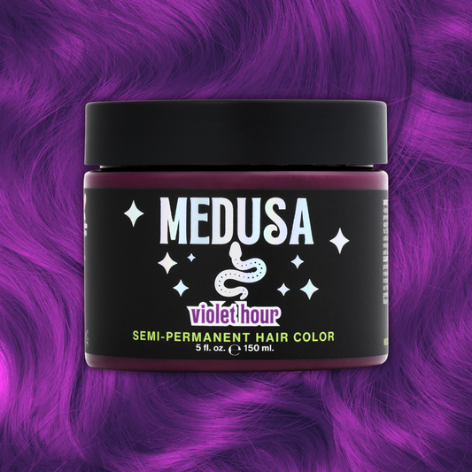 Medusa Semi-Permanent Hair Dye in violet purple – Vibrant Vegan Hair Color - Violet Hour - 5 oz jar
