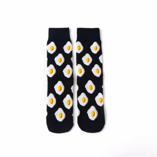 Black Fried Egg Socks