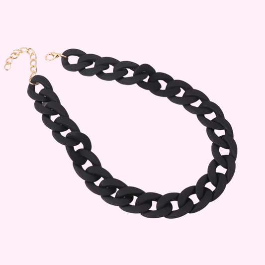 Black Acrylic Chain Necklace