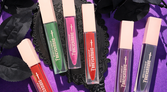 forevermore lipsticks on a purple backdrop