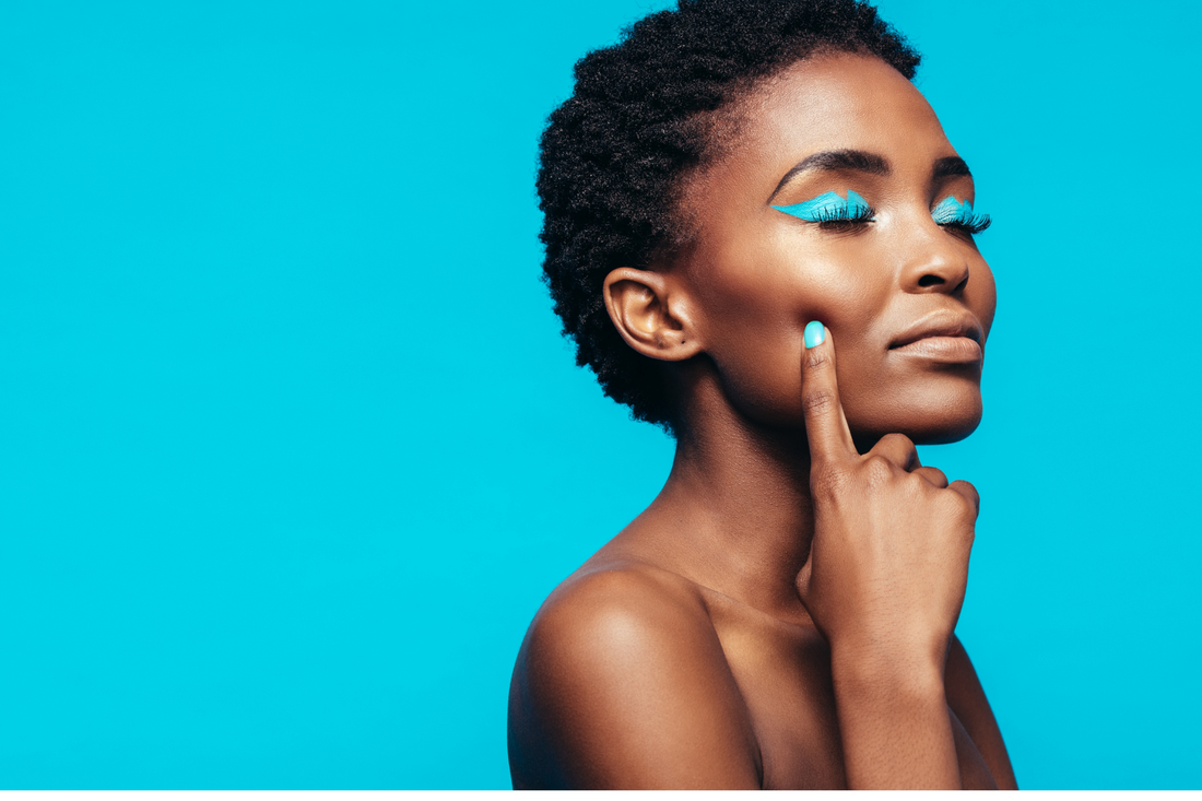 woman with blue eyeshadow