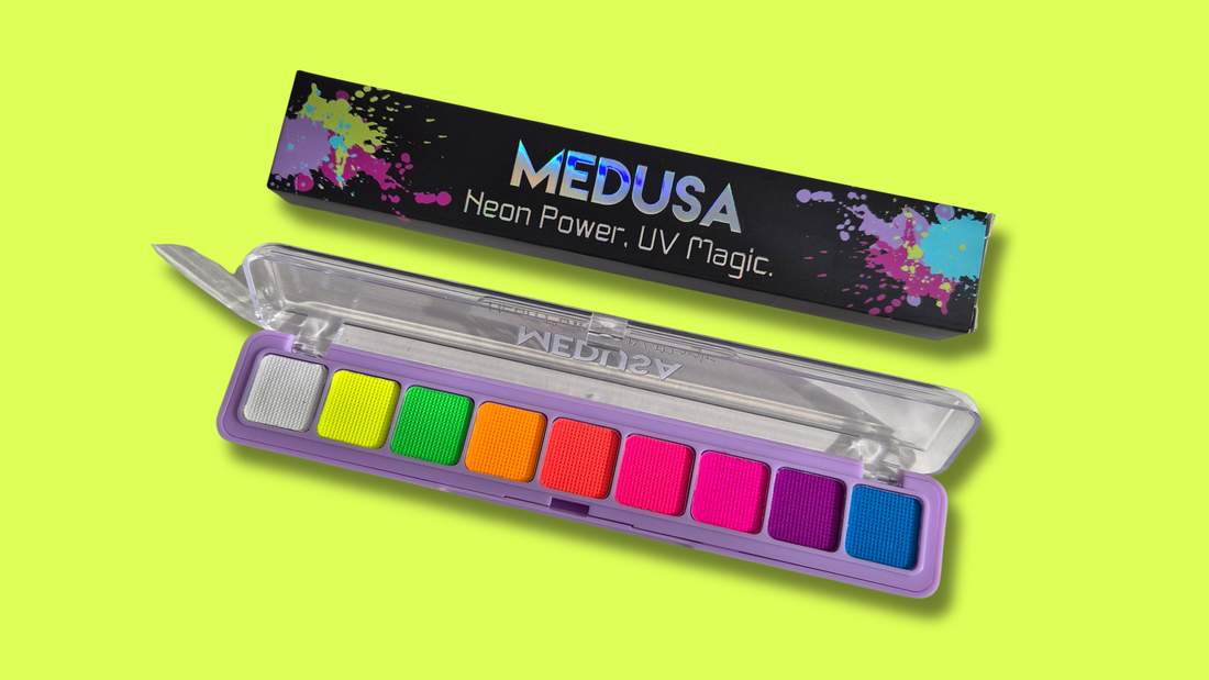 Neon Power palette on yellow/green background