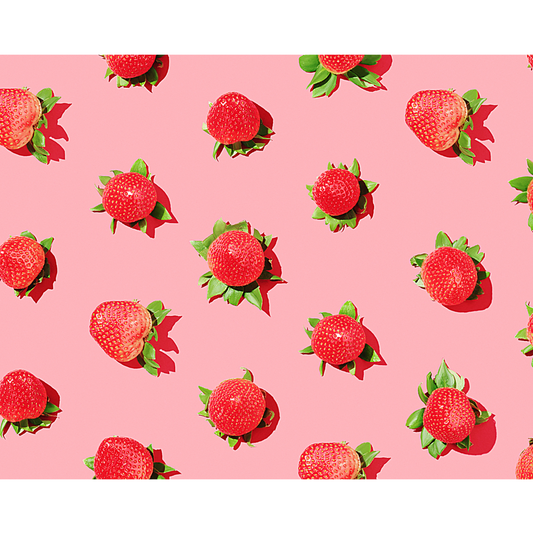 strawberries on a pink background