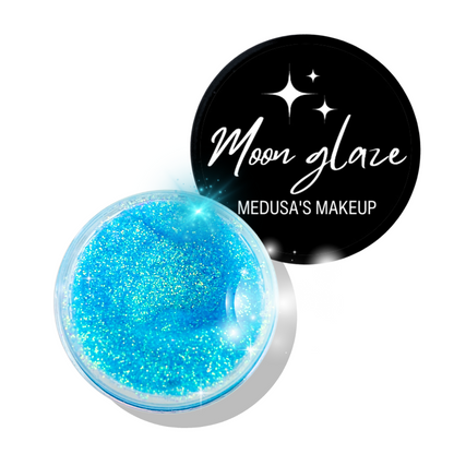 Blue iridescent, micro glitter gel.