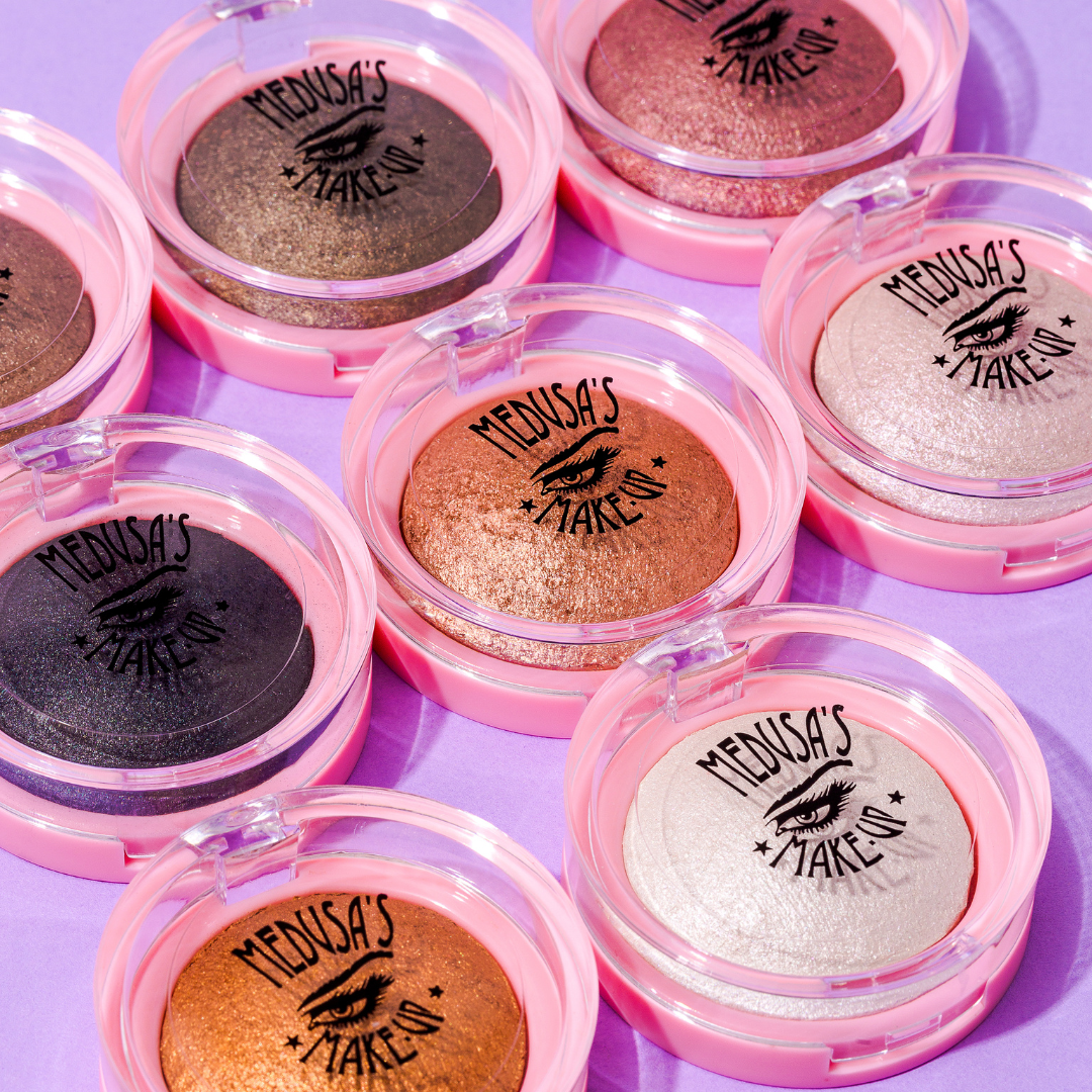 Variety of baked eyeshadow