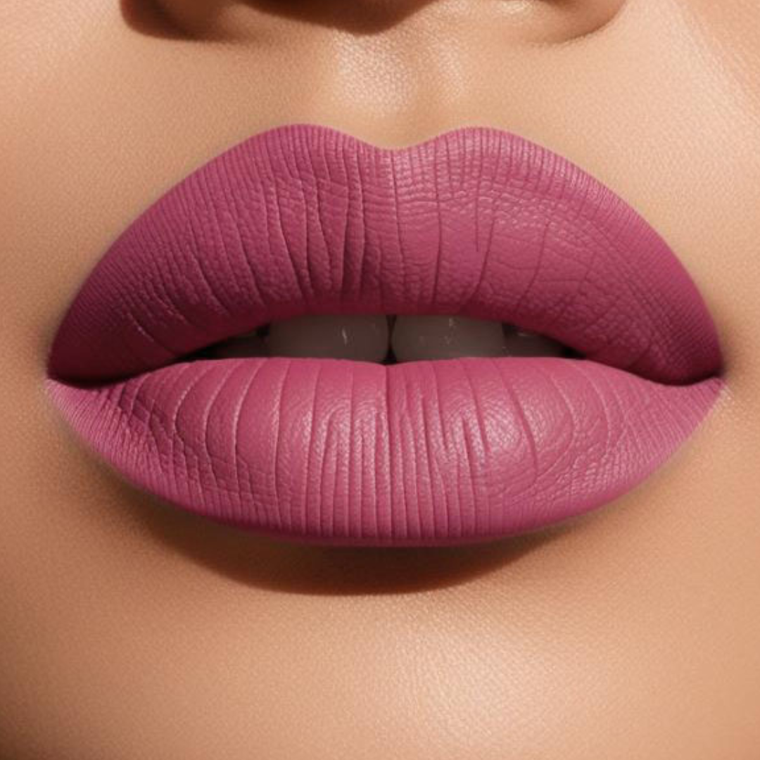 Close up model lips wearing forevermore in 