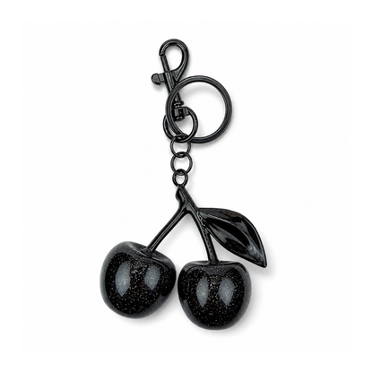 black glitter cherries key chain
