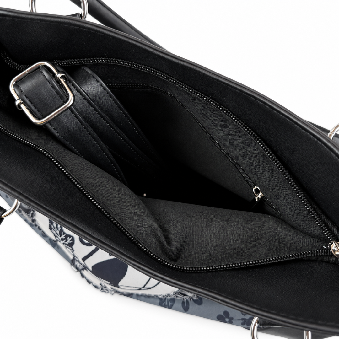 inside goth kitty handbag
