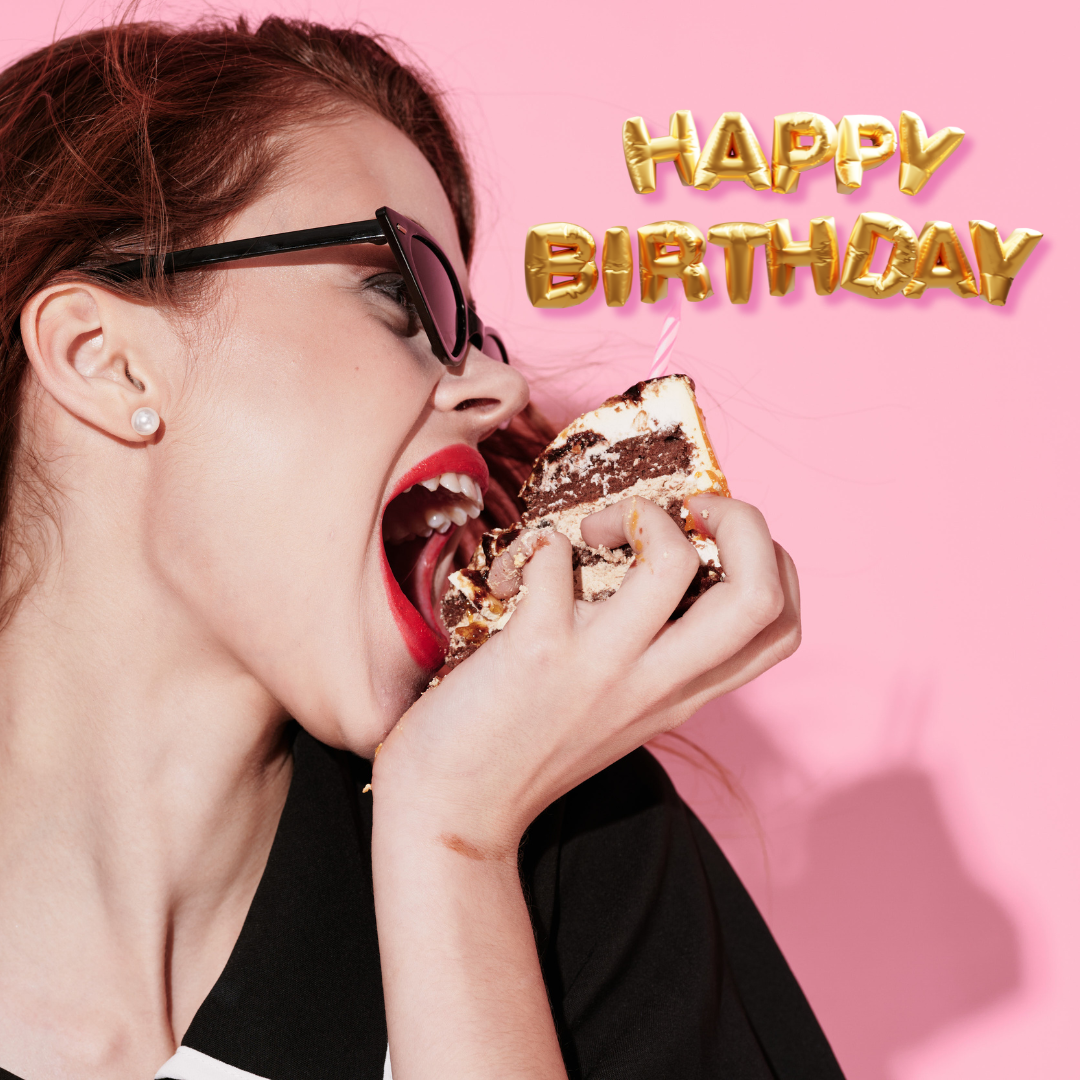 happy birthday girl eating cake