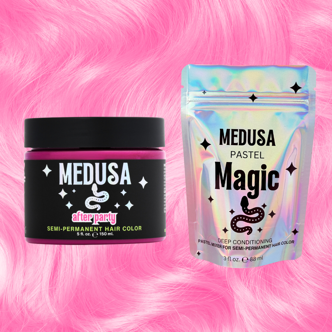 Pastel Pink Hair Dye Bundle – After Party Hot Pink Dye and Pastel Magic Mixer for Customizable Pastel Shades