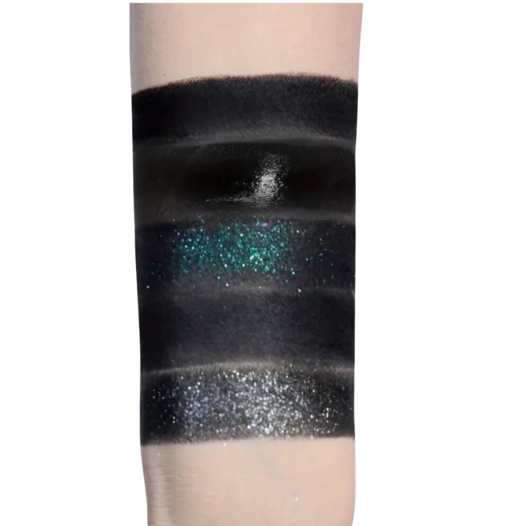 Extreme Dark Eyeshadow Palette - Teal swatches on arm