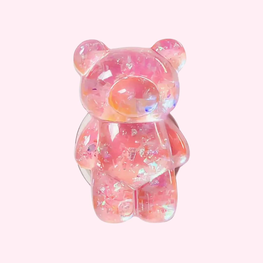 Pink Gummy Bear Phone Pop Holder