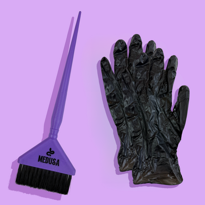 Purple Tint Brush + Black Gloves