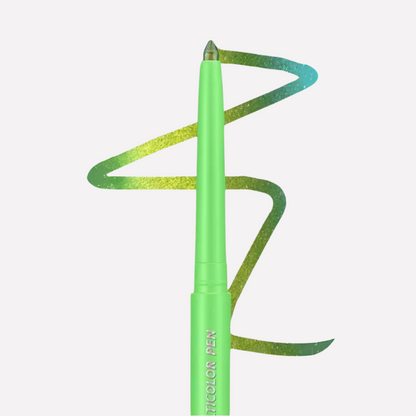 Green eyeliner pen with a spiral design on a white background
