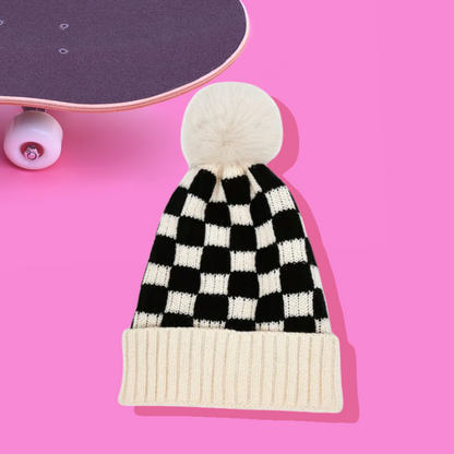 checkered beanie