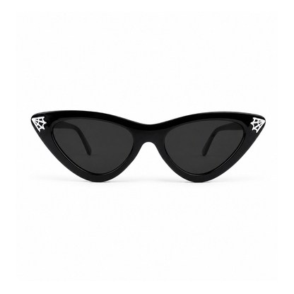 Black sunglasses with a clear background