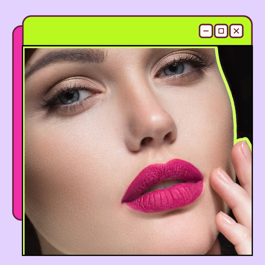 model wearing liquid matte lipstick