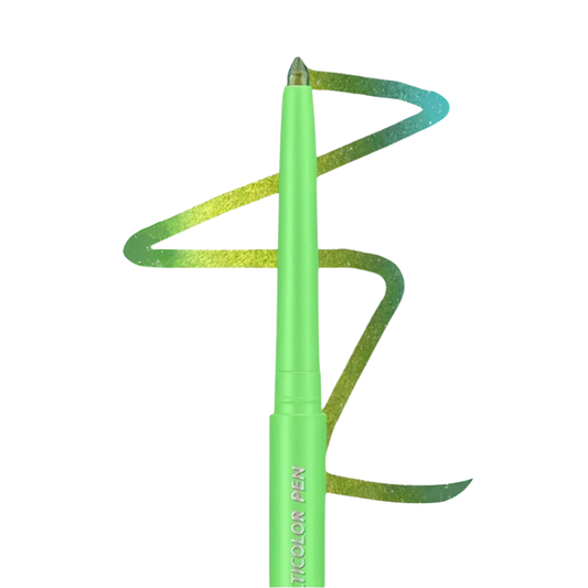Green eyeliner pen with a gradient design on a white background