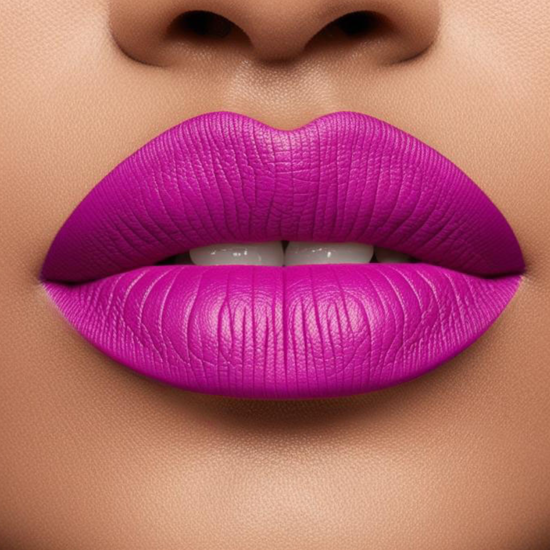 Close up model lips wearing forevermore in pink