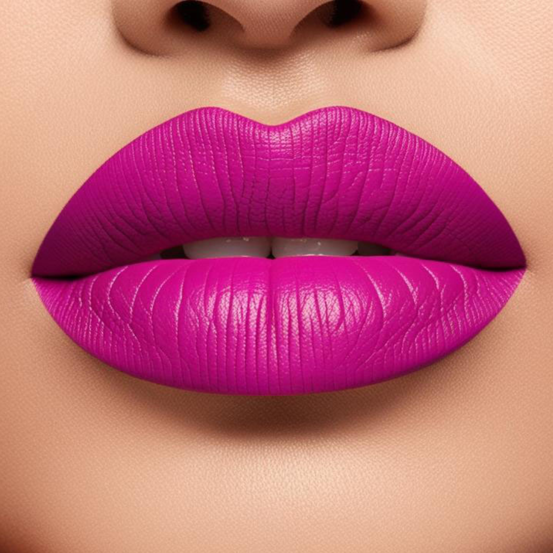 Close up model lips wearing forevermore in pink