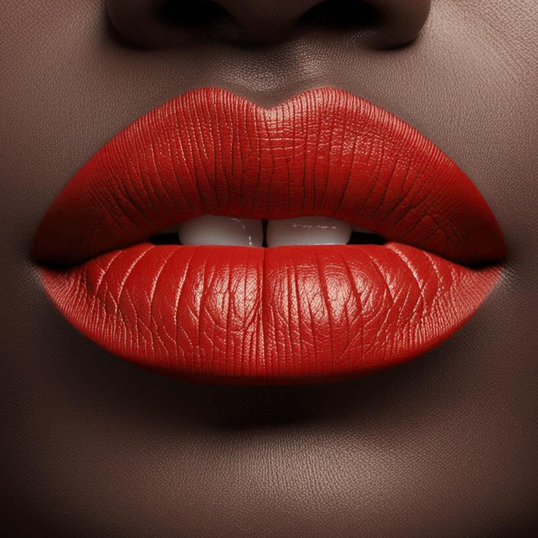 closeup red lips bewitched