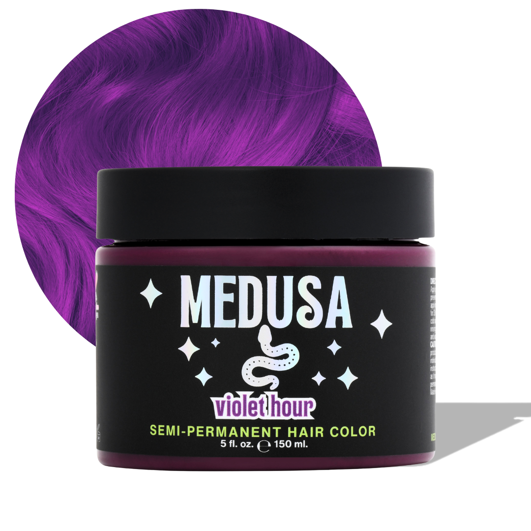 Medusa hair dye purple pink violet hour