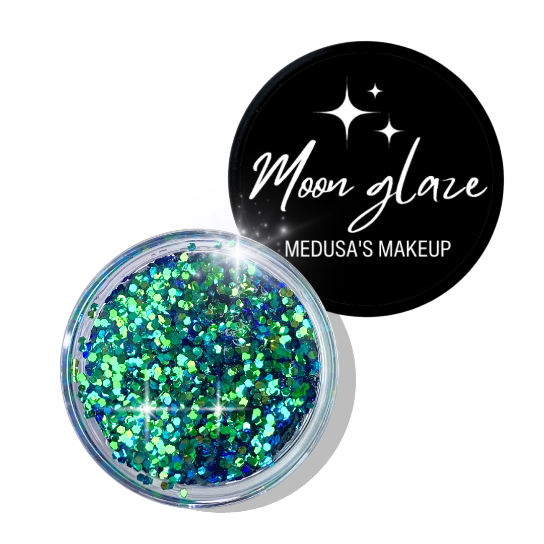 Moon Glaze - Stellar blue green holographic glitter gel