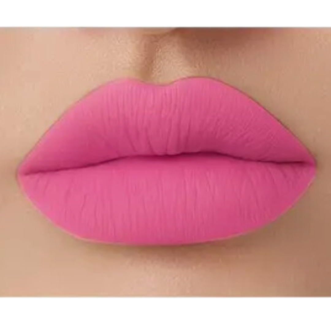 matte light pink lipstick