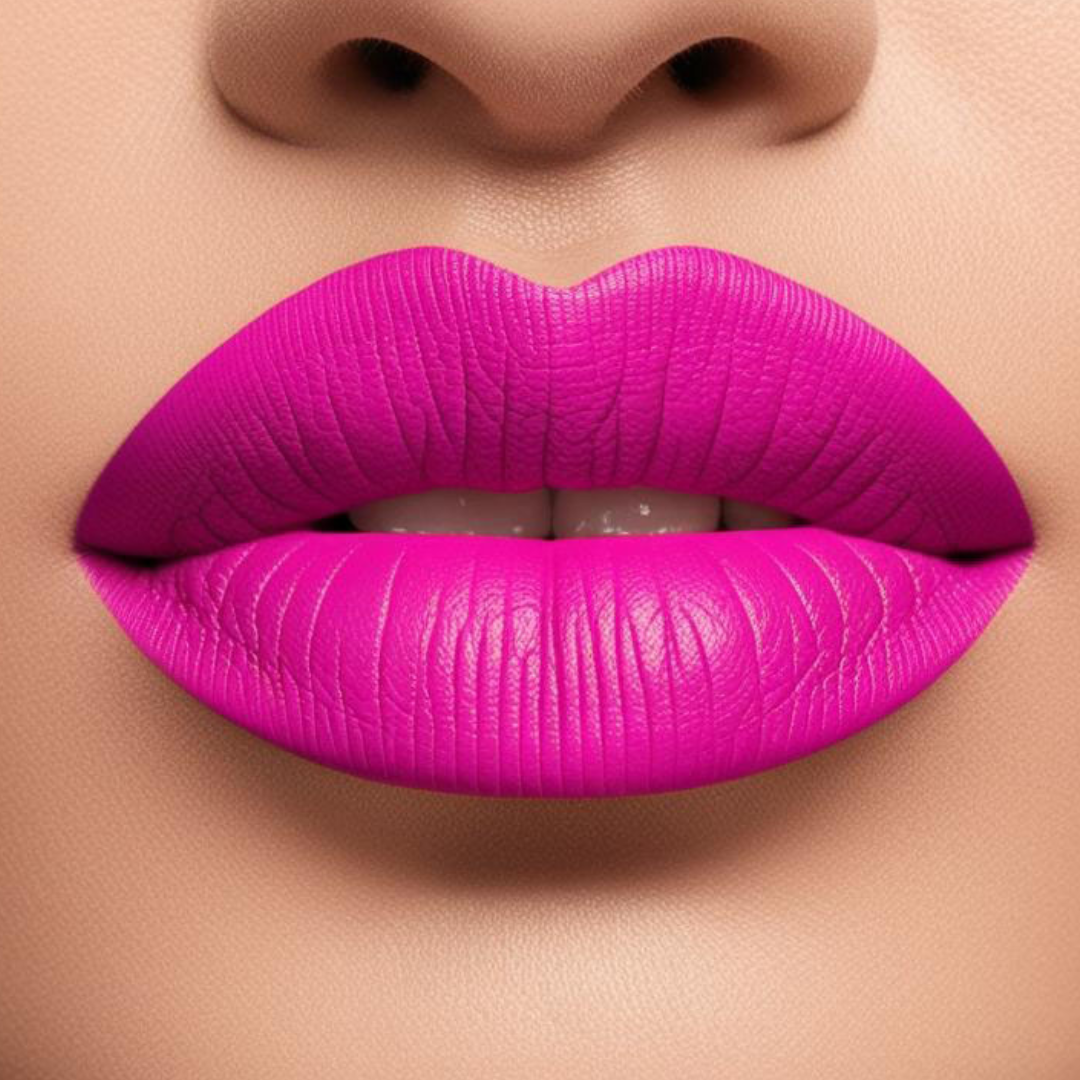 Close up model lips wearing forevermore in pink