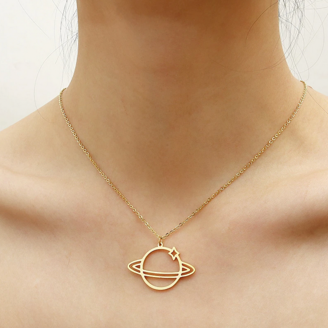 Return to Saturn Necklace - Gold