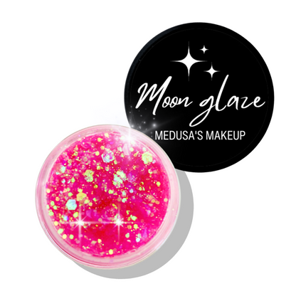 Pink iridescent, Chunky glitter gel.