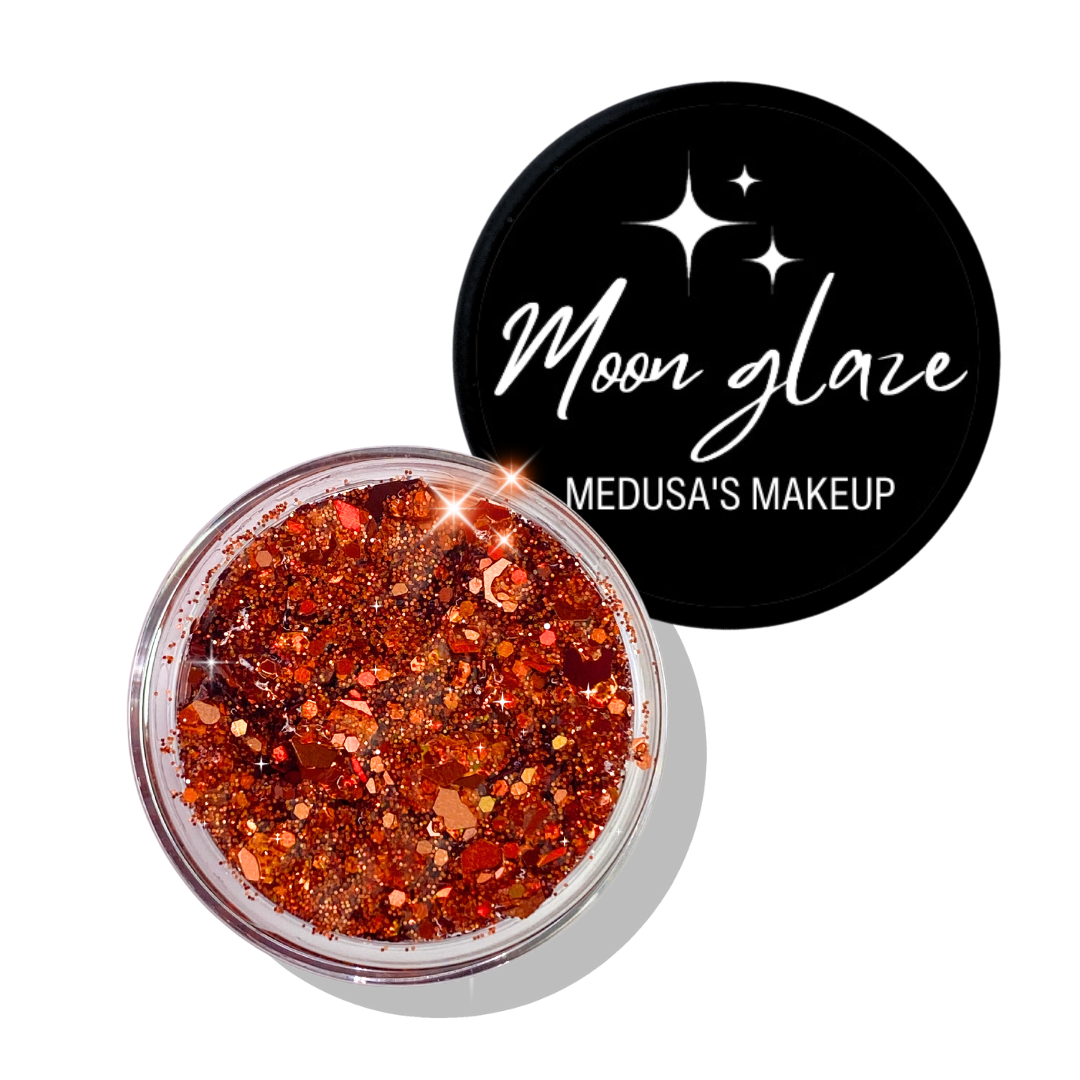 Moon Glaze - Vamp red chunky glitter gel
