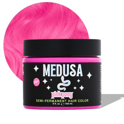 Medusa hair dye bright pink pink pony