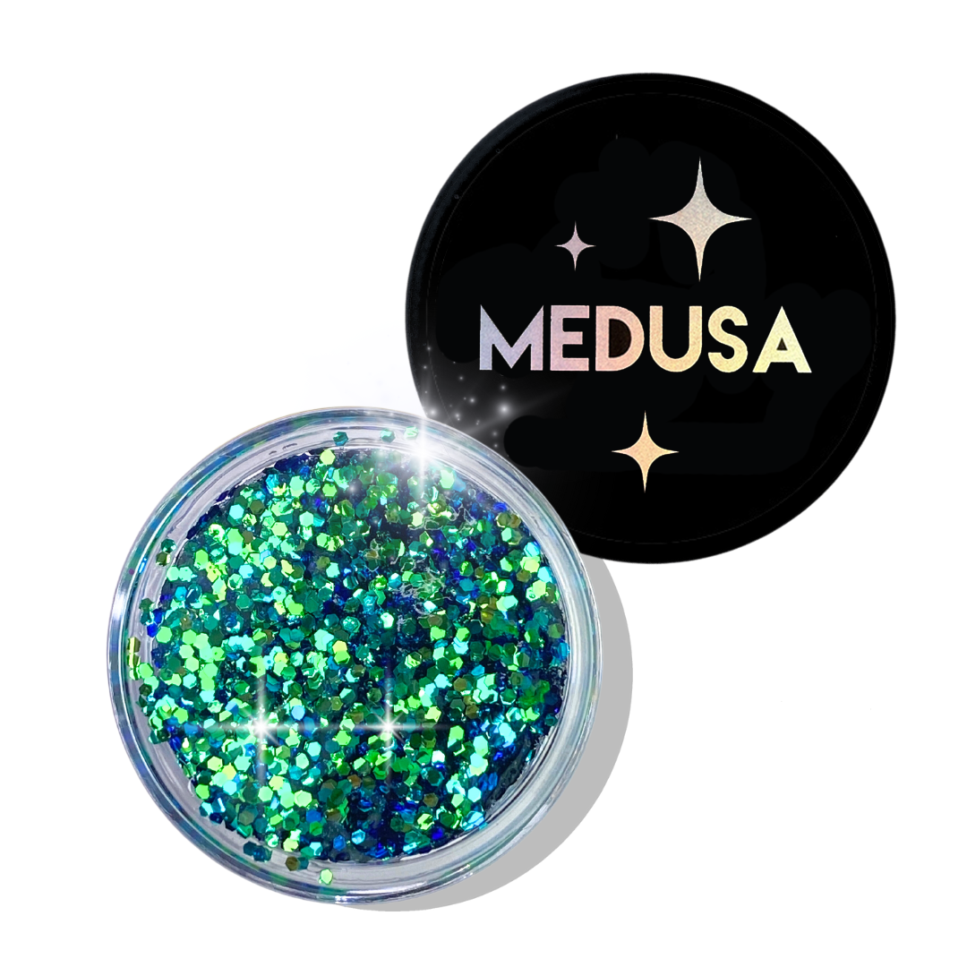 Moon Glaze - Stellar blue green holographic glitter gel