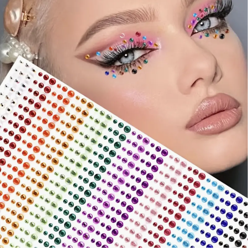 Facial Gem Stickers - Rainbow Rhinestone