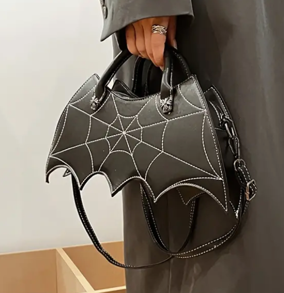 Gothic Bat Spider Web Hand Bag