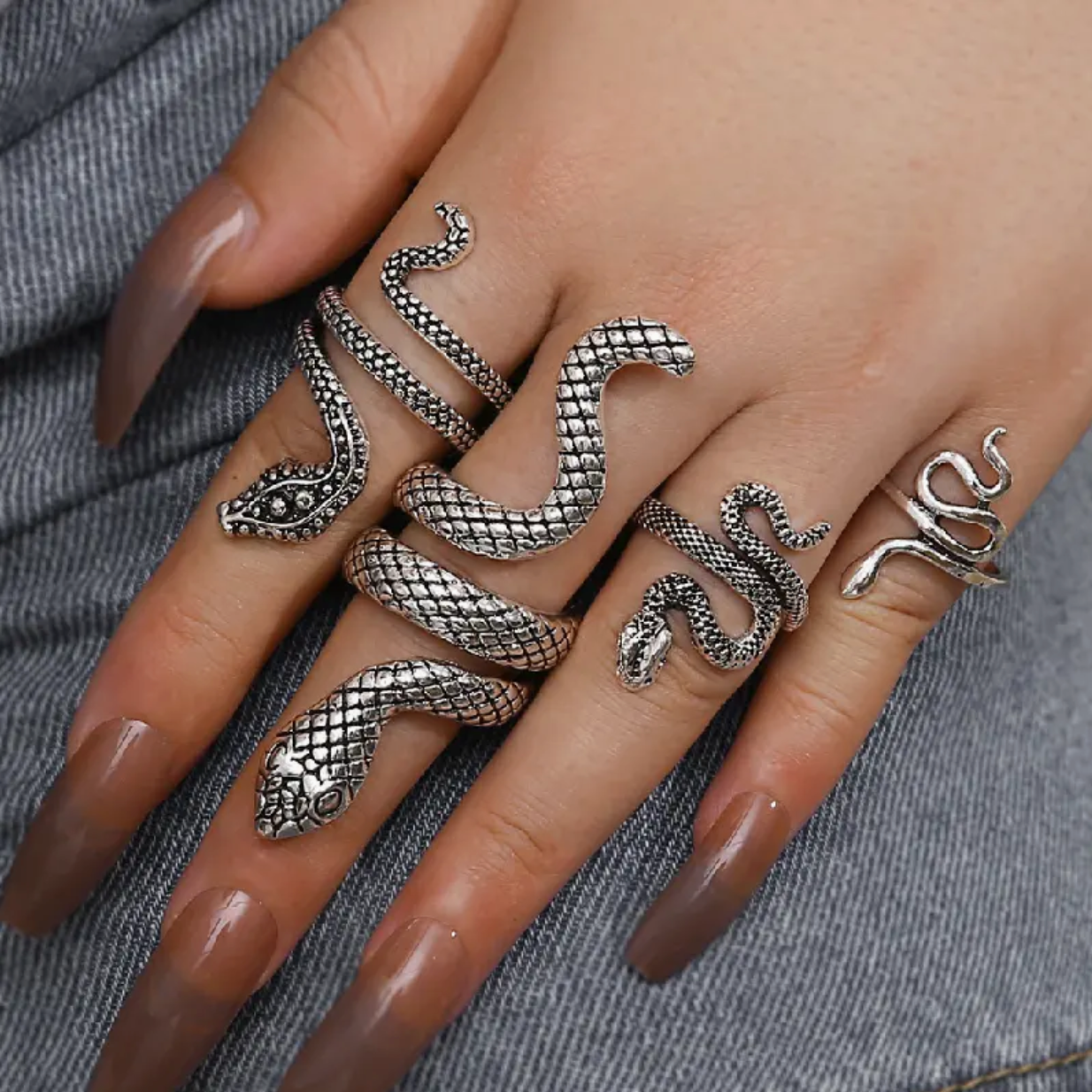 snake rings set