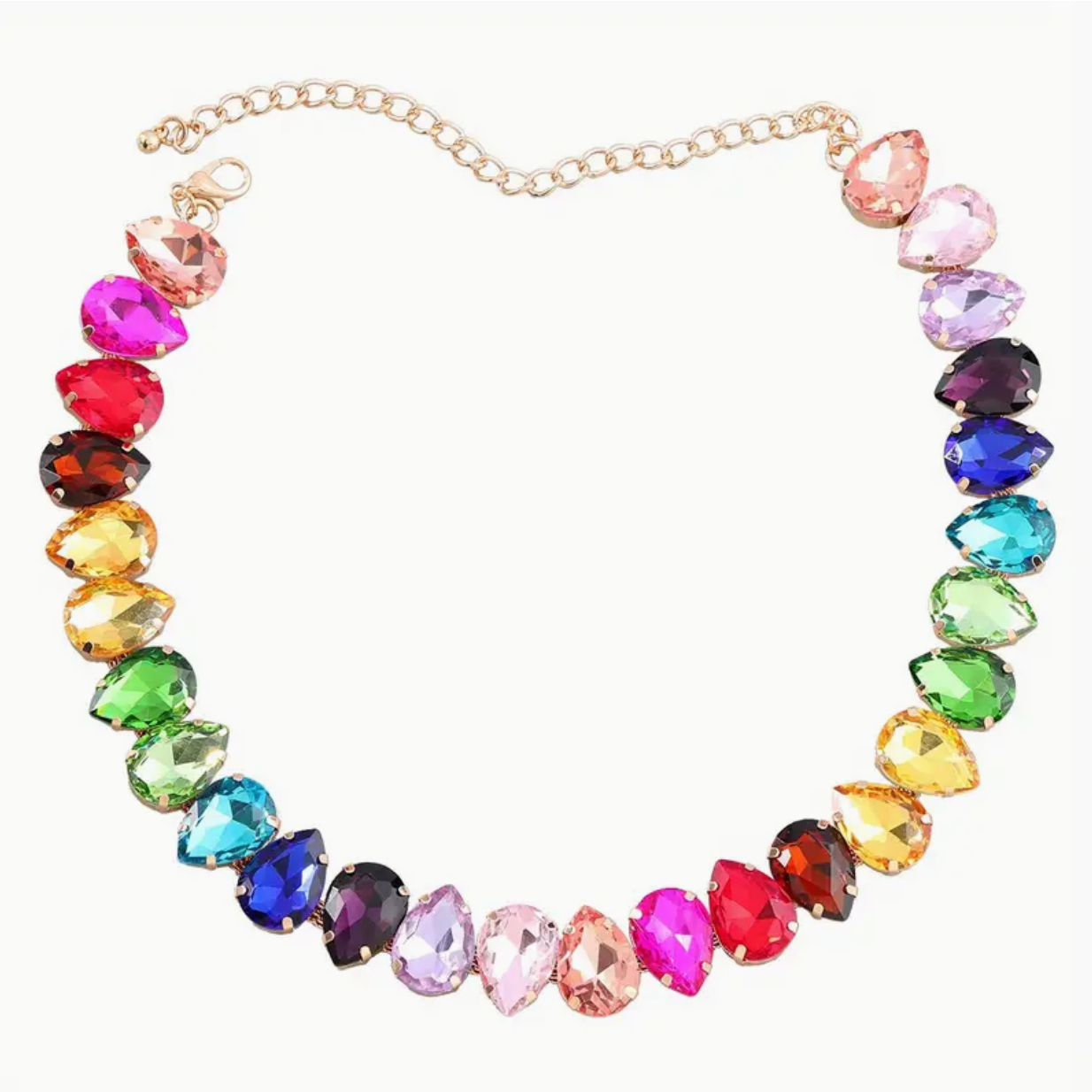 multi color gem necklace