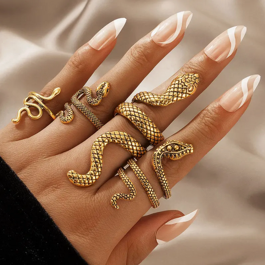 gold snake ring set