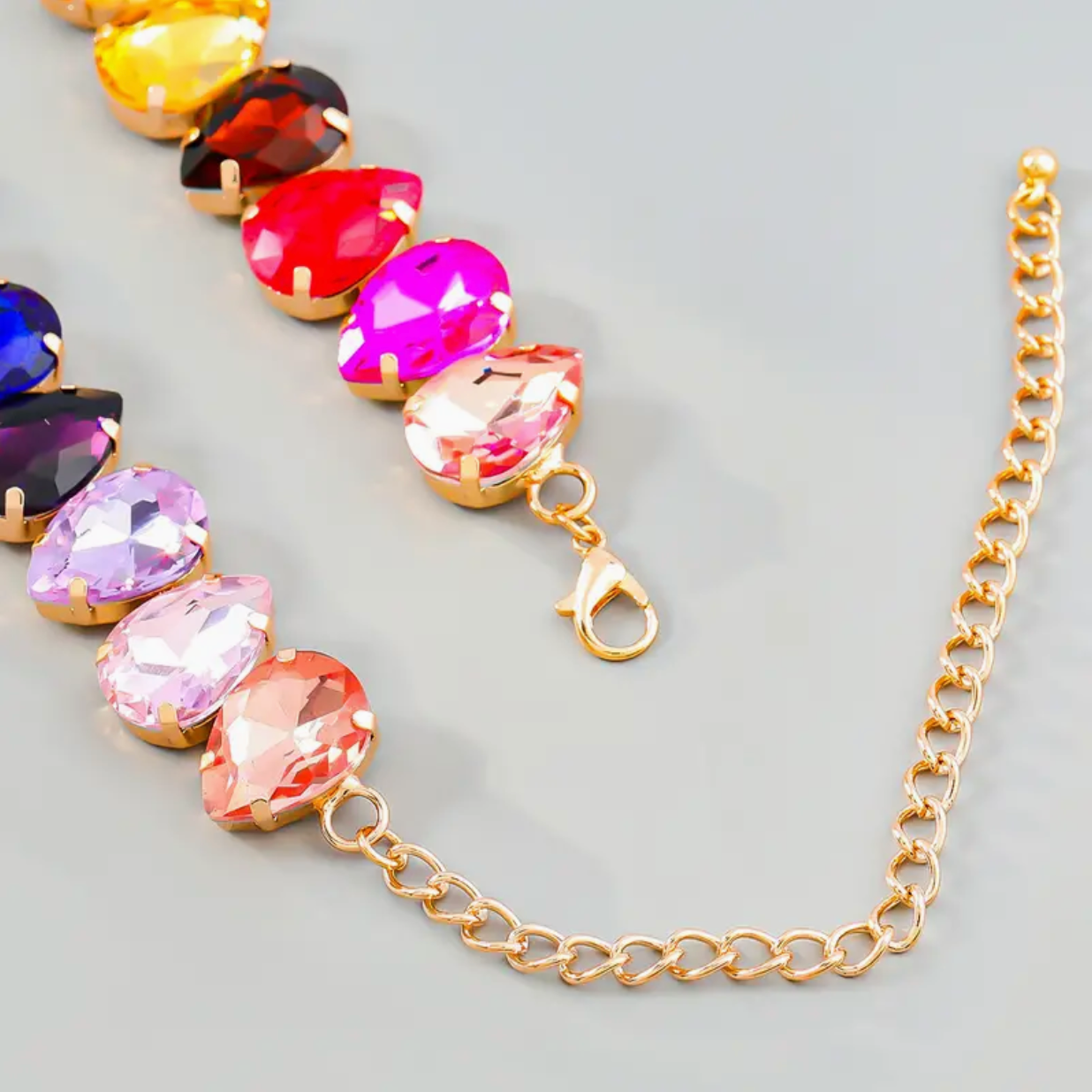 multi color gem necklace