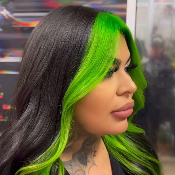 Instagram creator green hair 