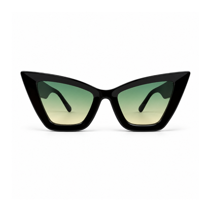 White cat-eye sunglasses with dark gray lenses, shown from a front-facing perspective on a clean white background.